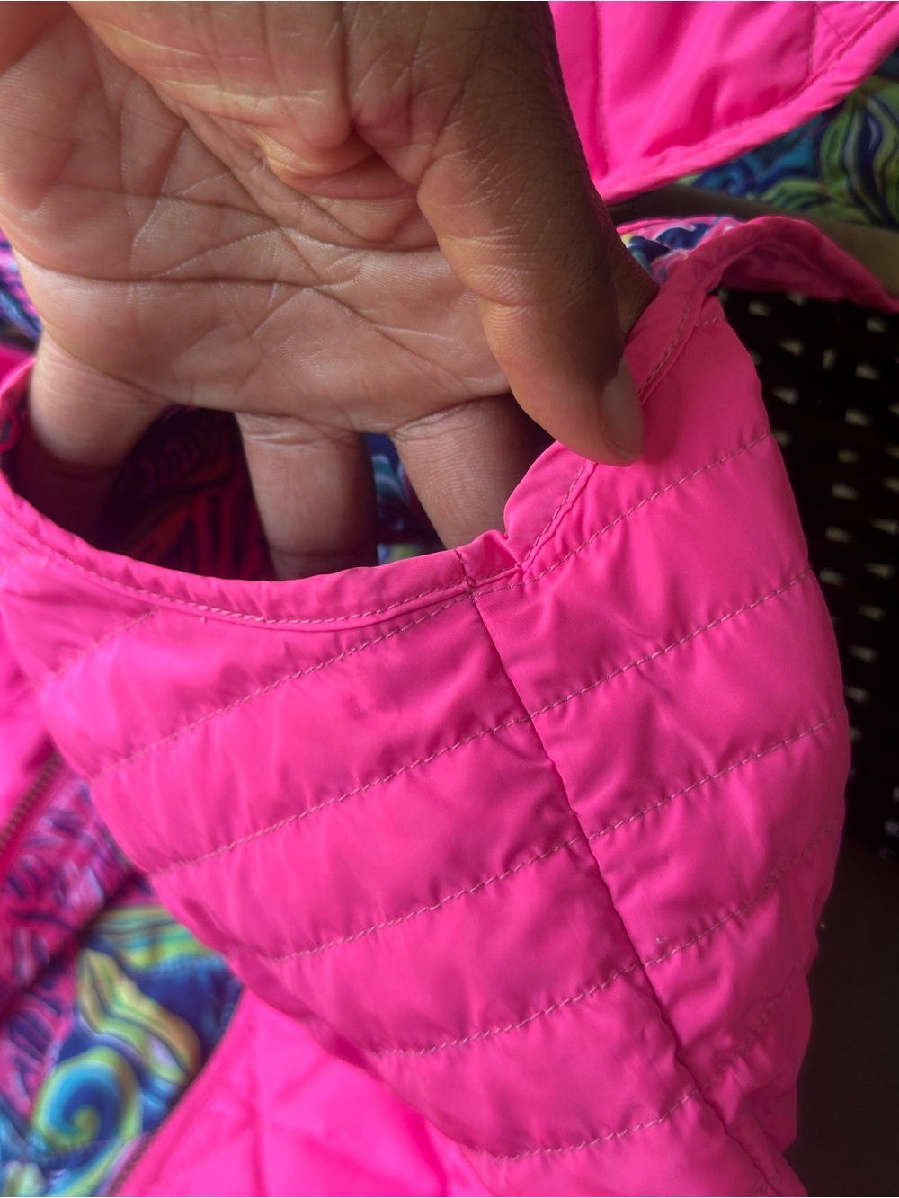Lilly Pulitzer Blake Quilted Puffer Vest Hot Pink L - Picture 8 of 16
